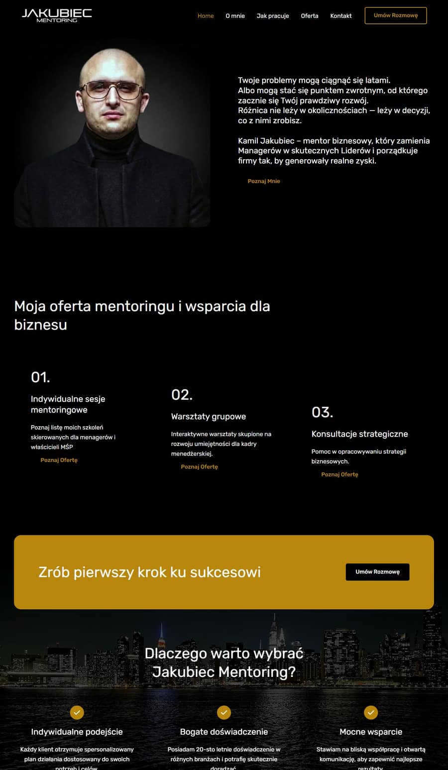 Podgląd strony jakubiec.pro — strona osobista mentora biznesowego