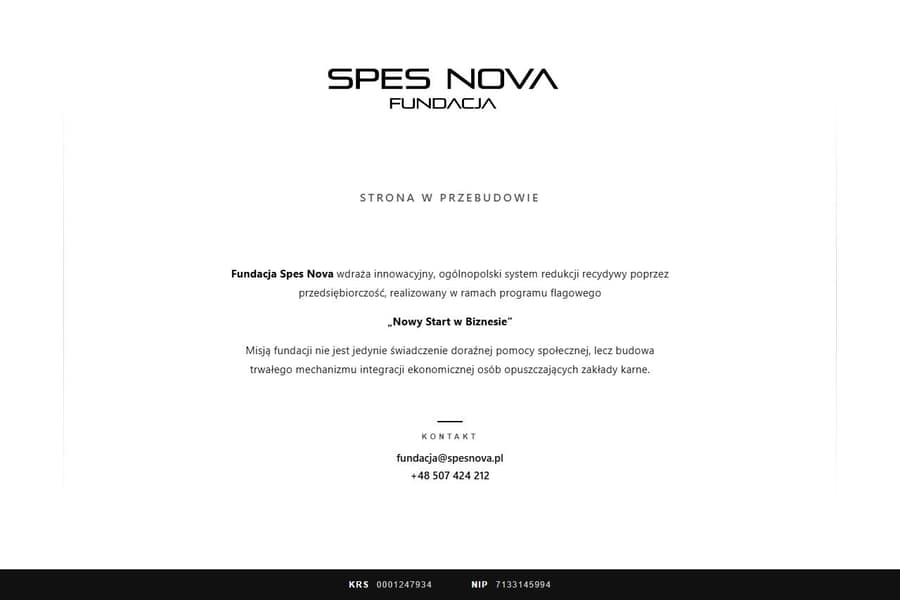 Podgląd strony spesnova.pl — strona fundacji non-profit